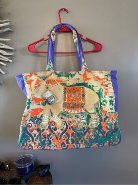 Sun and Sand Boho Elephant Tote Bag